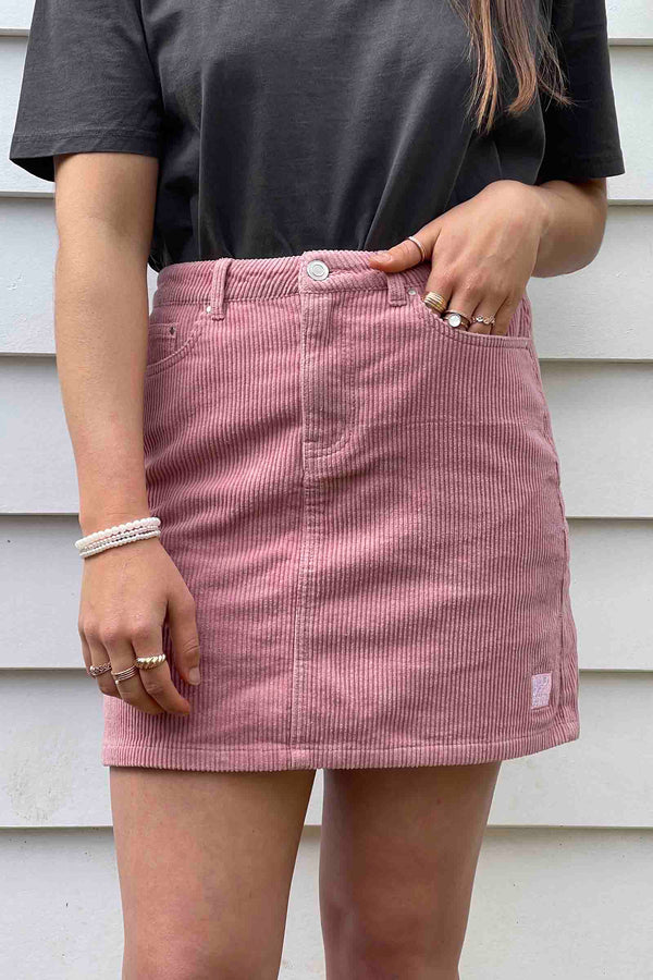 unisex-pink-corduroy-skirt-andorwith-surf-skate-wear