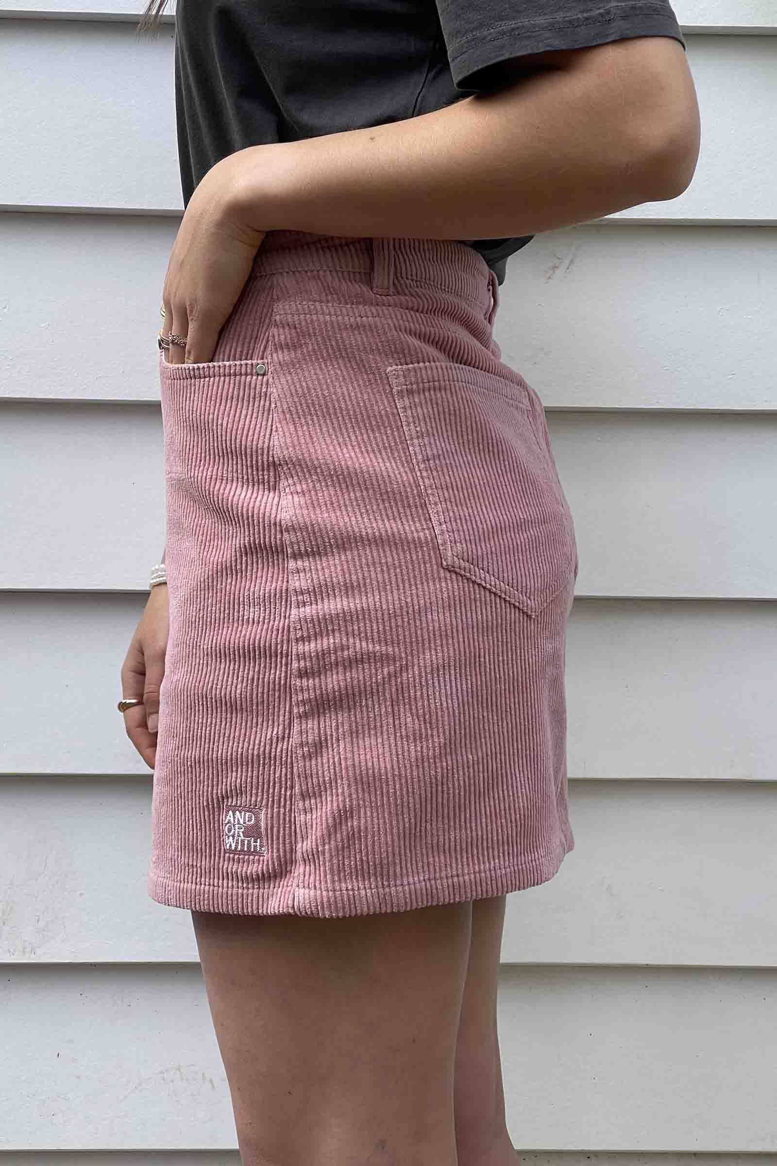 unisex-pink-corduroy-skirt-andorwith-surf-skate-wear