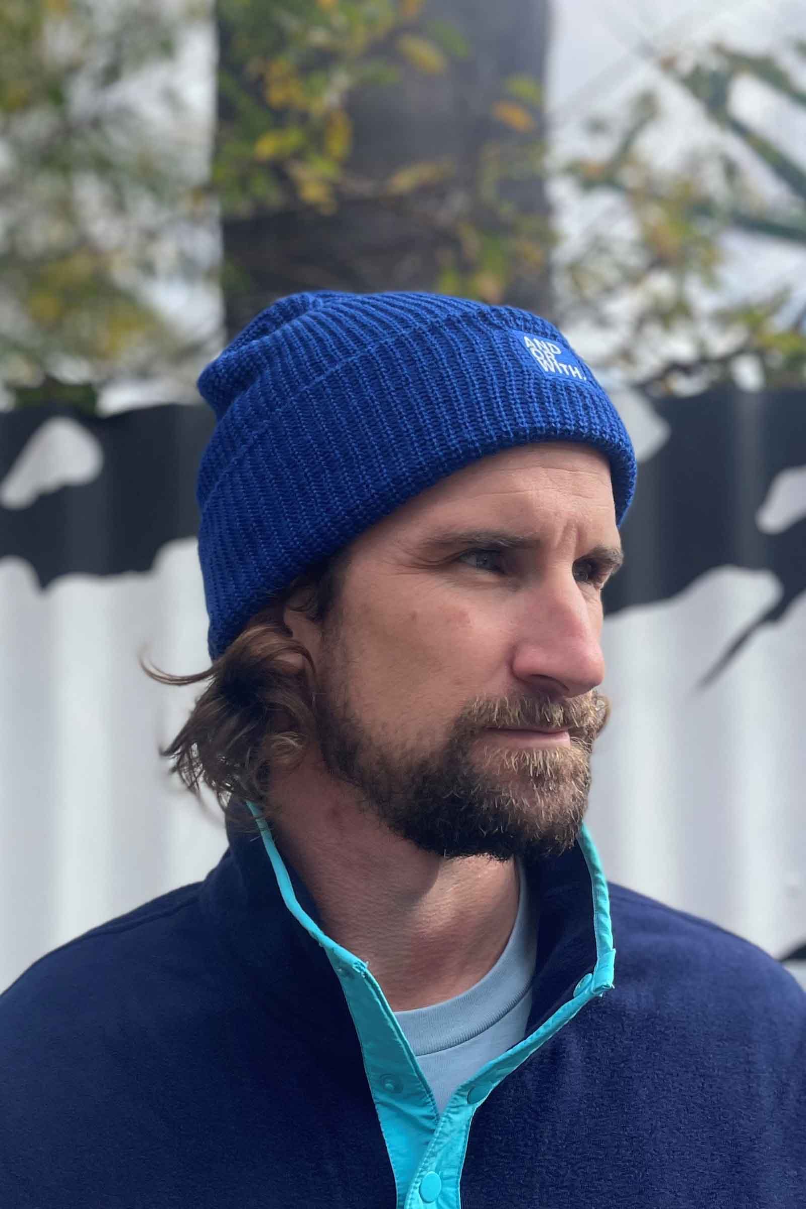 unisex-blue-wool-beanie-andorwith-surf-skate-wear