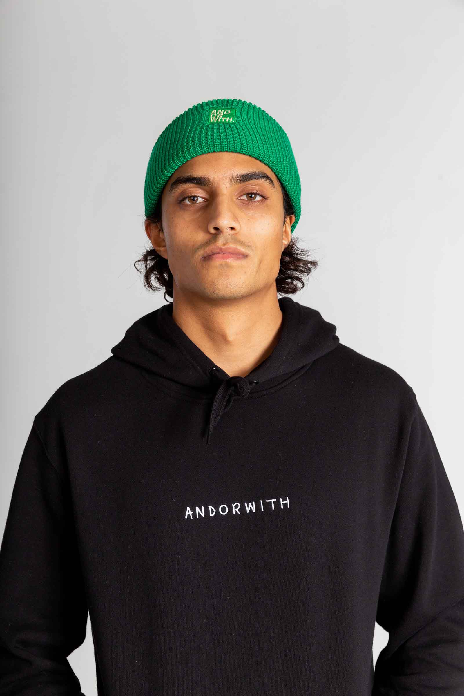 unisex-green-wool-beanie-andorwith-surf-skate-wear