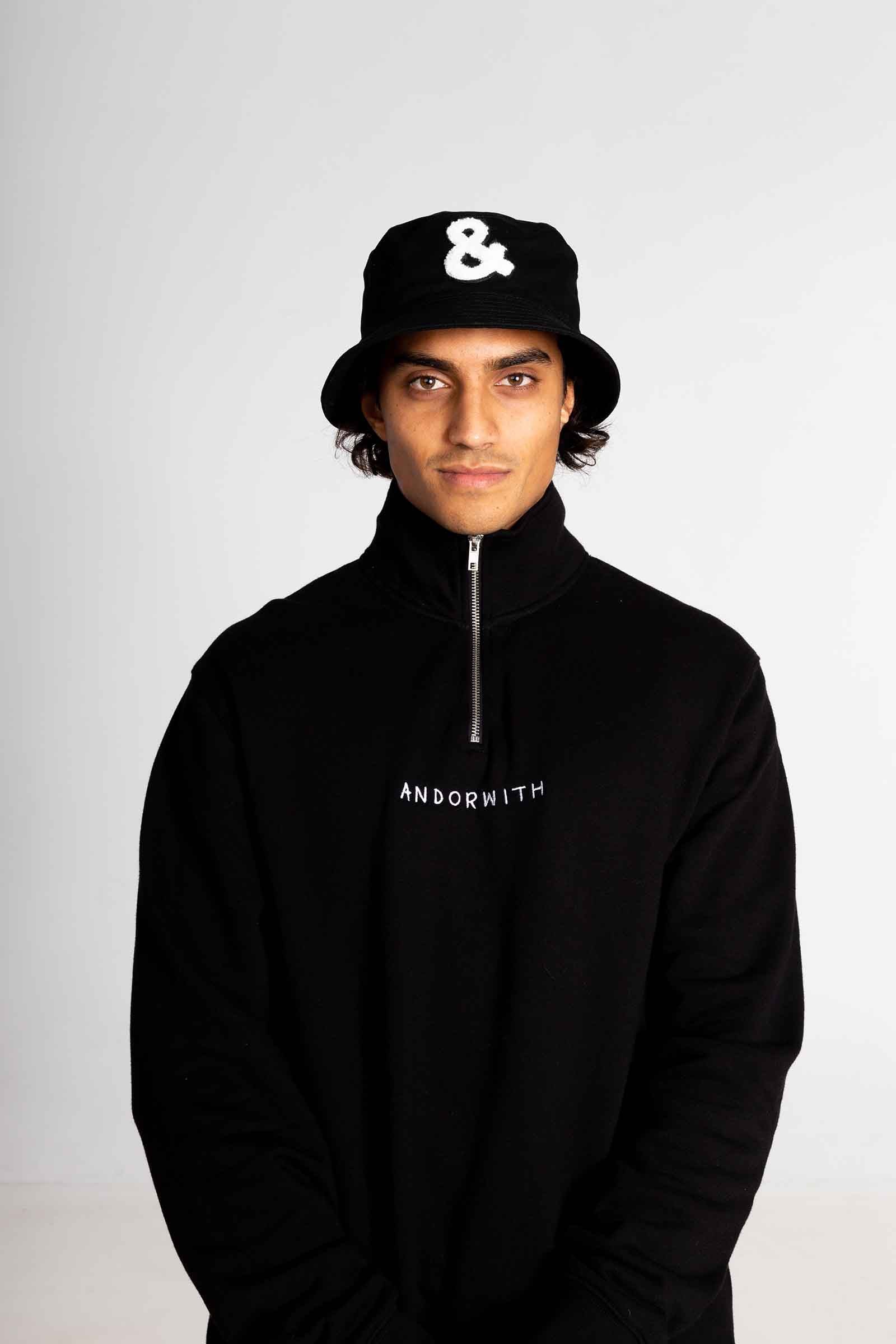 unisex-black-bucket-hat-andorwith-surf-skate-wear