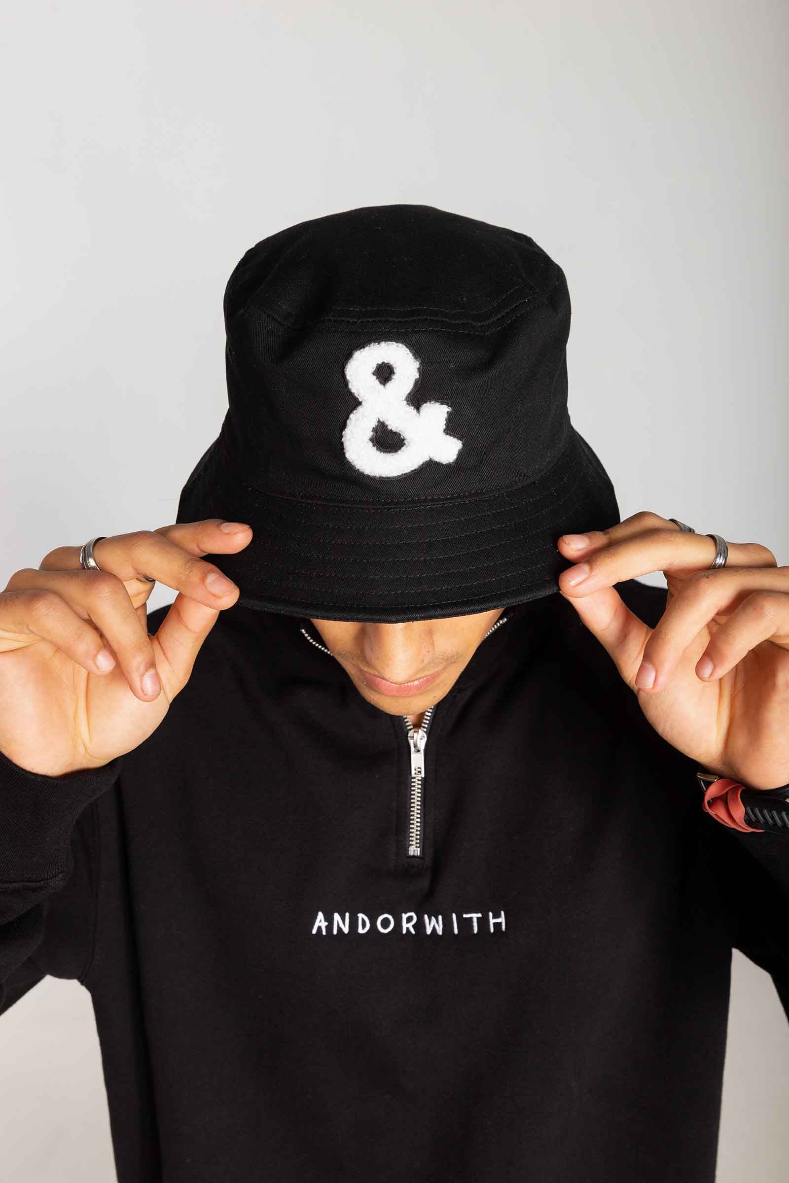 unisex-black-bucket-hat-andorwith-surf-skate-wear