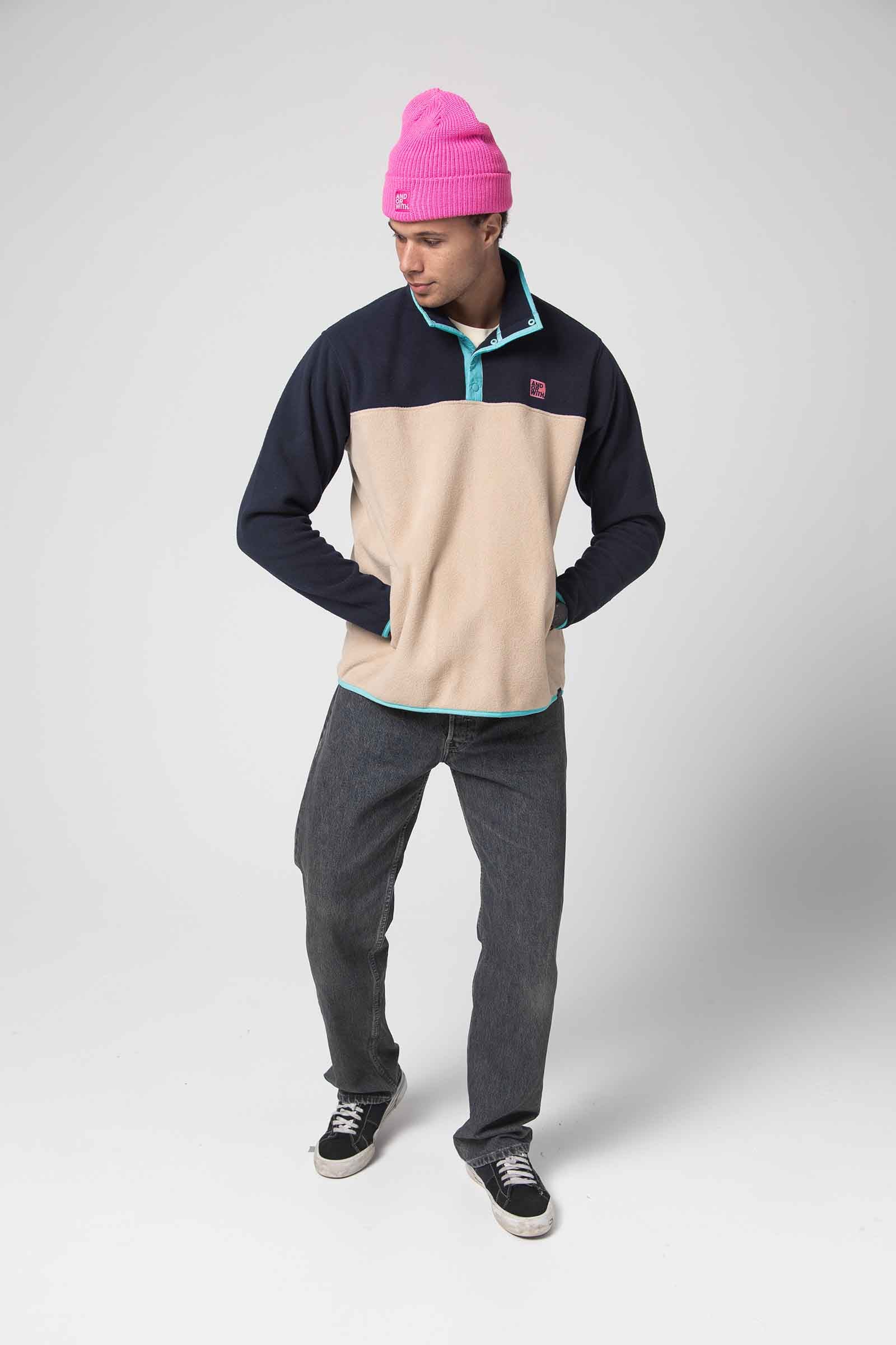 unisex-recycle-polar fleece-pullover-andorwith-surf-skate-wear