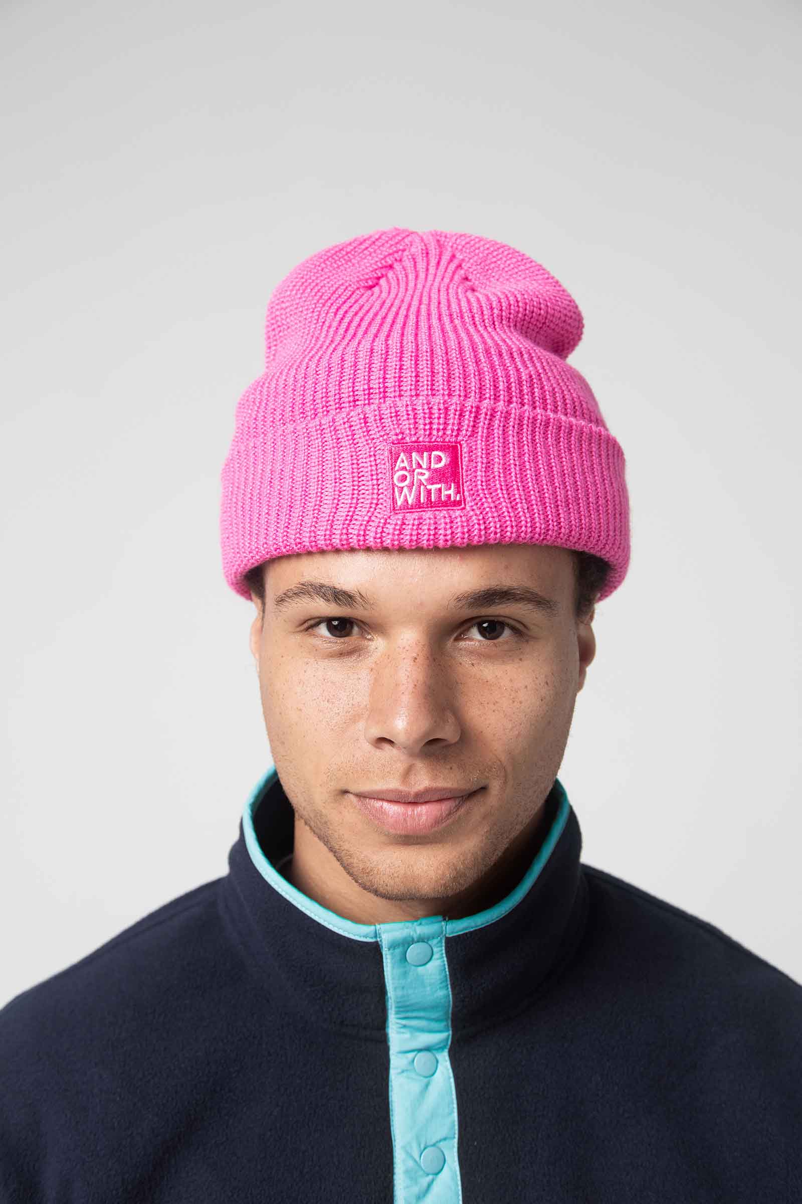 unisex-pink-wool-beanie-andorwith-surf-skate-wear
